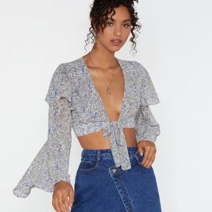 NWOT Nasty Gal Floral Crop Top